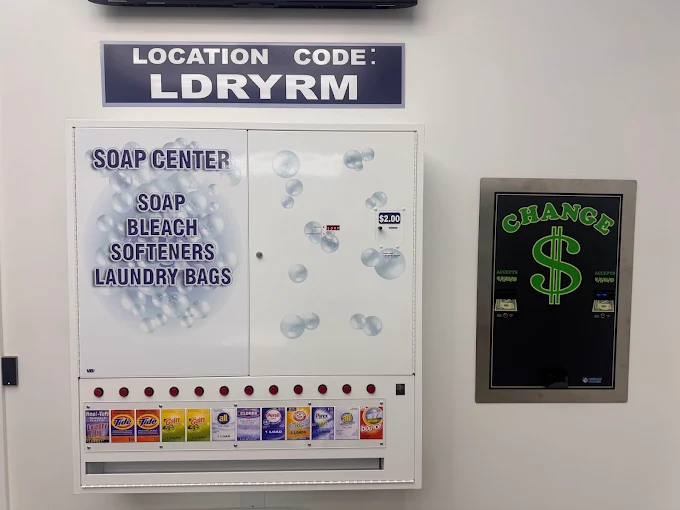 Laundry Room SC soap vending and change machine